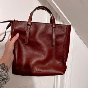 Fossil leather purse/backpack combo